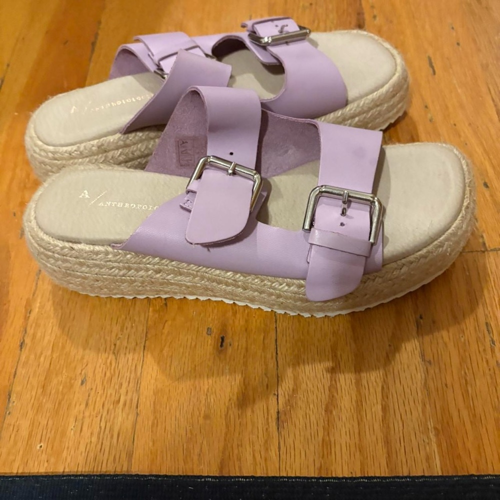 Anthropologie Double Buckle Platform Sandals - Picture 3 of 4
